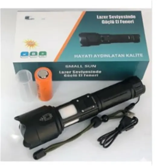 Small Sun SM-316 Metal Fener 50w Şarjlı Led Gösterge 5000Mah (25560 3 7v Lı-on Pil) alternatif görünüm
