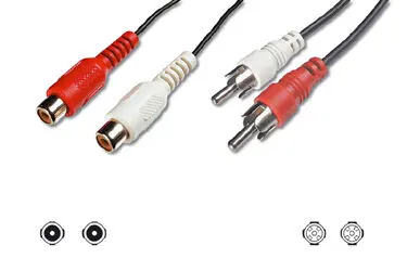 DIGITUS AK CHMF-025 Audio/Video Uzatma Kablosu, 2.50 metre, 2 x Cinch erkek 2 x Cinch dişi