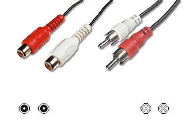 DIGITUS AK CHMF-025 Audio/Video Uzatma Kablosu, 2.50 metre, 2 x Cinch erkek 2 x Cinch dişi
