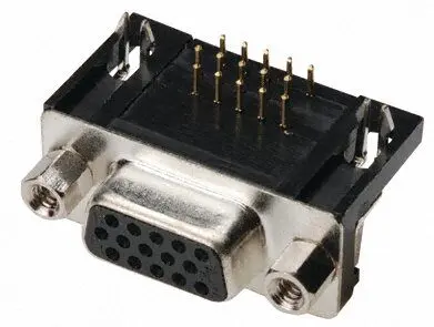 DIGITUS A-HDF 15 A-KG/T D-Sub, right-angled, high-Density, for PCB mounting, 15 - 62-contacts
