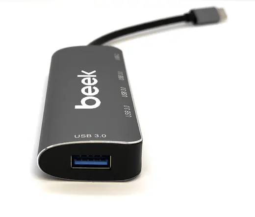 BEEK BA-USB-HB3C-4A1C 4 Port USB Tip C Hub + PD 4 x USB 3.0 1 x PD 3.0 port, PD şarj özelliği alternatif görünüm