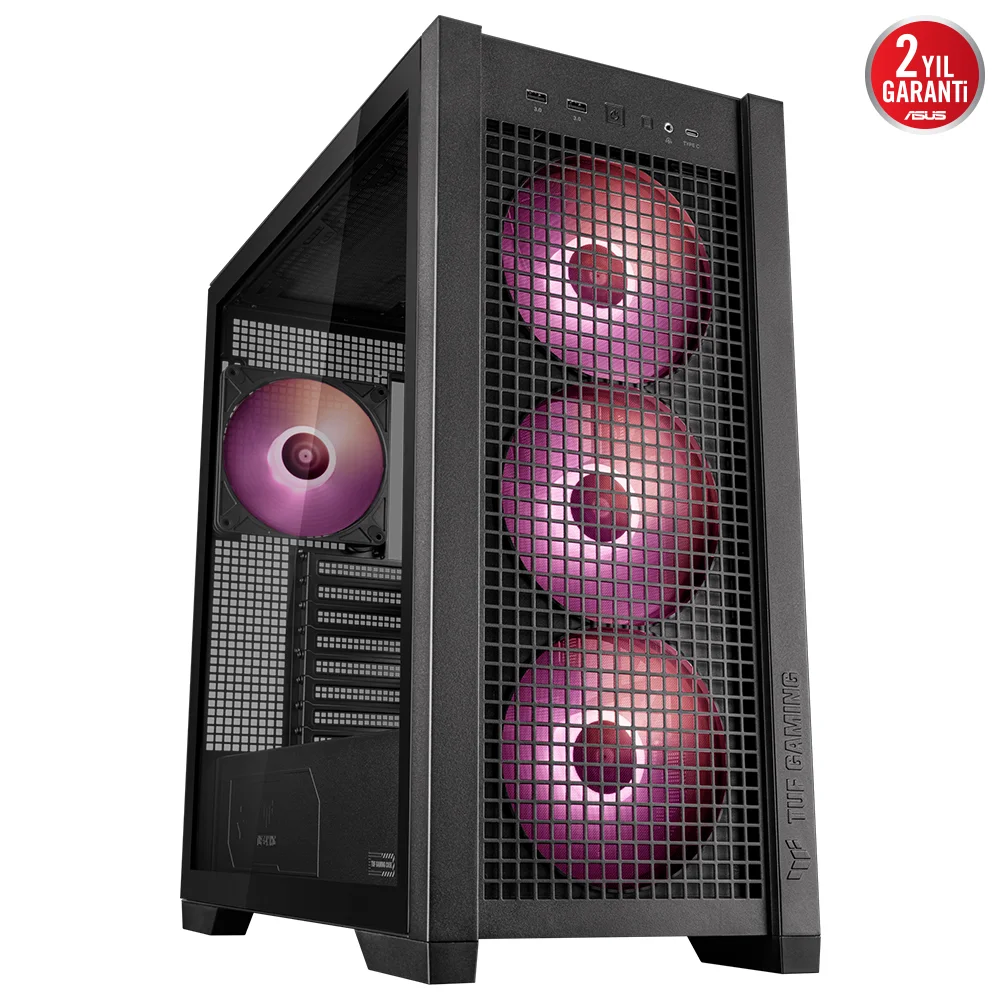 Asus TUF GAMING GT302 Siyah Temperli Cam EATX Mid Tower Fanlı ARGB Kasa