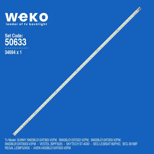 WKSET-5633 34694X1 CMO E-LED 39 INCH - VLED_1 - V390HK1-LS5-TREM4 1 ADET LED BAR (48LED)