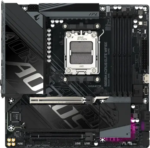 GIGABYTE B850M AORUS ELITE WIFI6E DDR5 HDMI-TP TYPEC PCEI 5.0 AM5 mATX görseli 4