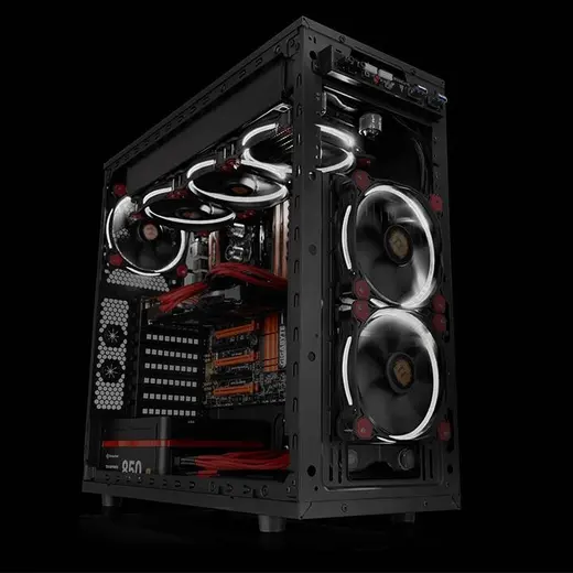 THERMALTAKE Riing CL-F038-PL12WT-A 120mm Beyaz Halka Ledli Titreşimsiz Kasa ve Radyatör Fanı görseli 2