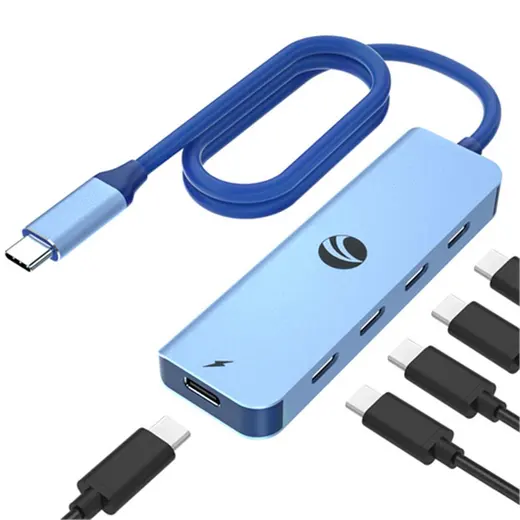 Vcom CUE11s Type-C To 4-Usb-C (10GBps)+Pd 3.0 100W Mavi Çoklayıcı alternatif görünüm