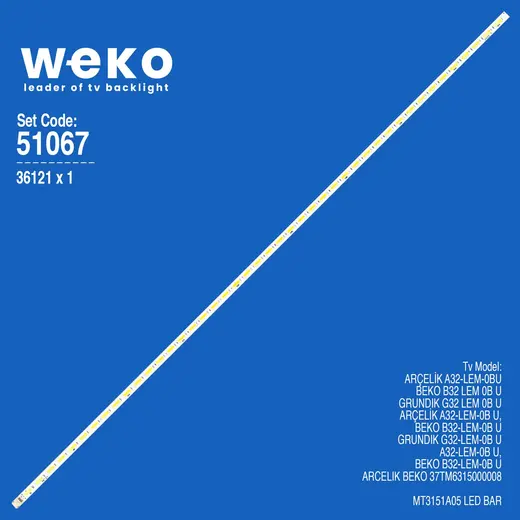 WKSET-6067 36121X1 SHINEON ShineOn 2D00292 REV A 1 ADET LED BAR (44LED)