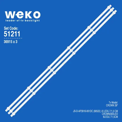 WKSET-6211 36915X3 JS-D-AP3916-061DC (80522.) 3 ADET LED BAR
