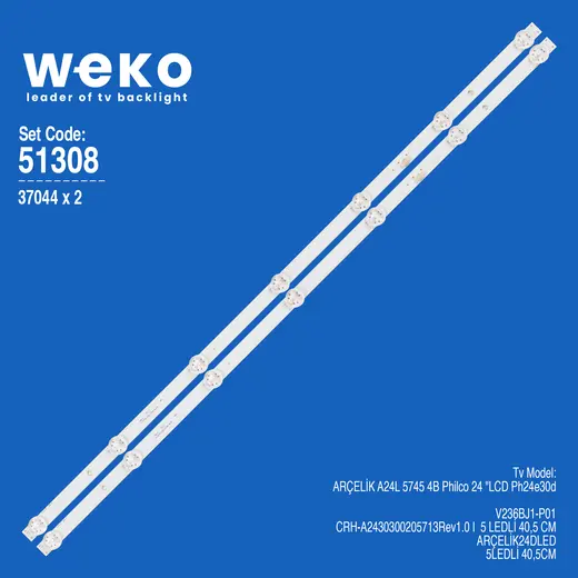 WKSET-6308 37044X2 CRH-A2430300205713Rev1.0 I 2 ADET LED BAR