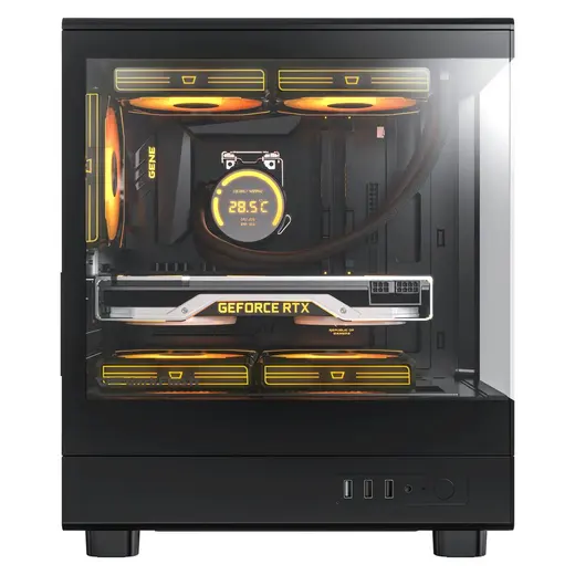 AIGO DB330M USB3.0 4x12CM FAN TEMPERLI CAM SIYAH mATX KASA alternatif görünüm