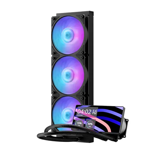 COOLERMASTER 360MM LCD MasterLiquid Core 360 MLW-D36M-A24PA-L1 ARGB AM5-1851p Sıvı Soğutmalı İşlemci Fanı görseli 4