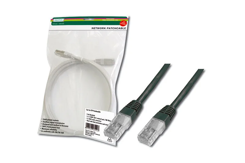 DIGITUS DK-1511-020/BLACK Cat-5e UTP Patch Kablosu, 2 metre, AWG 26/7, Siyah Renk, 3P sertifikalı