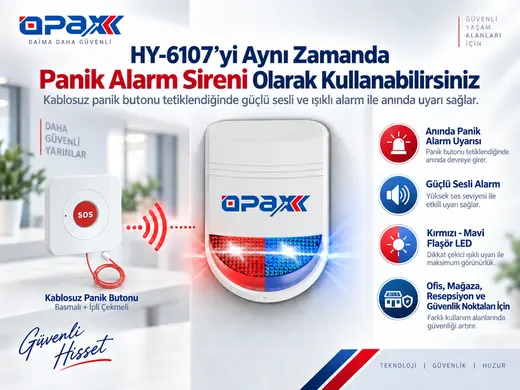 OPAX HY-6107-MC31 Kablolu Acil Çıkış Kapısı Alarm Sistemi Seti görseli 8
