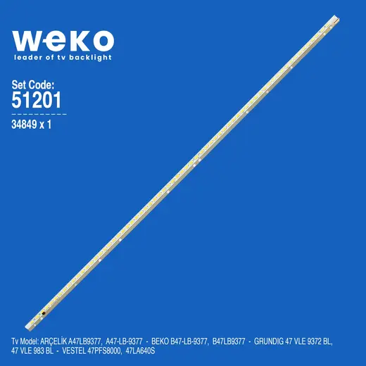 WKSET-6201 34849X1 47 V13 EDGE REV0.5 1 ADET LED BAR (66LED)