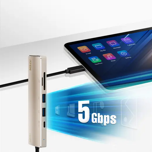 ATEN ATEN-UH3239 USB-C Multiport Mini Dock with Power Pass-Through görseli 6