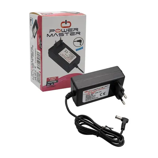 POWERMASTER PM-12667 12 VOLT - 3 AMPER 5.5*2.5 MM UÇLU PLASTİK KASA PRİZ TİPİ ADAPTÖR görseli 3