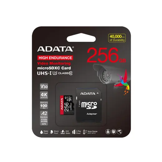 Adata 256 GB High Endurance microSDXC 4K U3 V30 A2 Hafıza Kartı alternatif görünüm