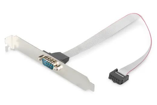 DIGITUS AK-610300-003-E Seri yuva braket kablosu, D-Sub9 - IDC 2x5pin St/Bu, 0,25 m, seri, DTK, bej renk