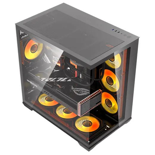 DarkFlash C280 Siyah 850W 80+ Bronze 7 Fanlı Gen 5 ARGB Mid Tower Kasa görseli 3