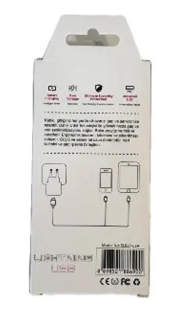 Elba Elb27-IOS 1Mt iPhone Lightning 3A Hızlı Şarj Hasırlı Şarj Kablosu Beyaz alternatif görünüm