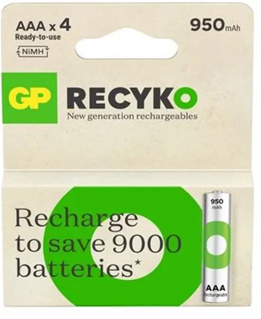 GP AAA 950 mAh Şarjlı İnce Kalem Pil 4'lü Paket GP100AAHCEMTR-4LÜ