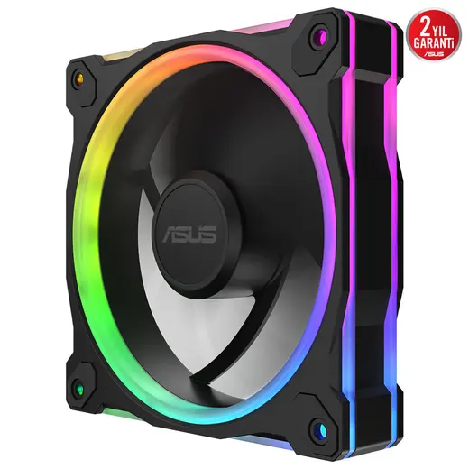 ASUS PRIME MR120 ARGB Black 120mm 1600RPM 58CFM PWM Aura Sync Kasa Fanı – 90DA00I0-B09000 görseli 5