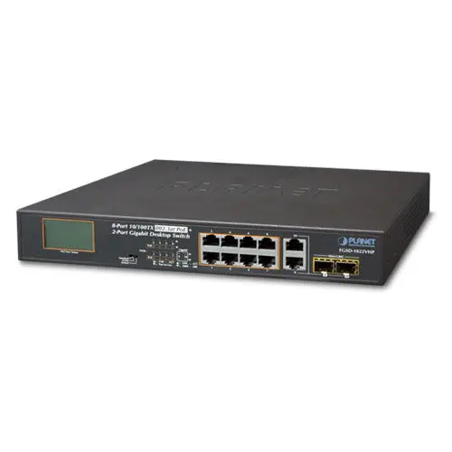 PLANET PL-FGSD-1022VHP 8 PORT 10/100TX PoE+ 2X TP/SFP LCD POE SWI.120W