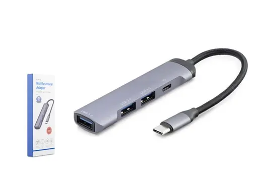 HADRON HDX7040 TYPE-C HUB 3-USB2.0 + USB3.0 GRİ
