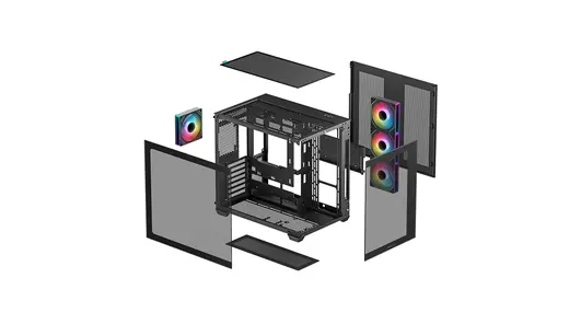 DEEPCOOL CG530U-4F 4-ARGB Fanlı Kavisli Panoramik Gaming Mid-Tower PC Kasası görseli 1