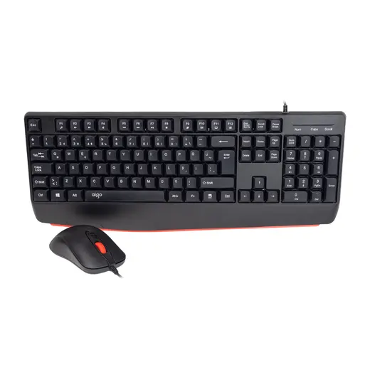 AIGO AK310 Pro Siyah Kablolu Q Klavye + Mouse Set alternatif görünüm