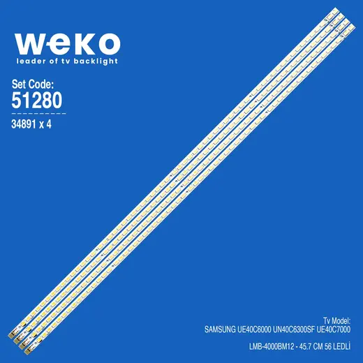 WKSET-6280 34891X4 LMB-4000BM12 4 ADET LED BAR (56LED)