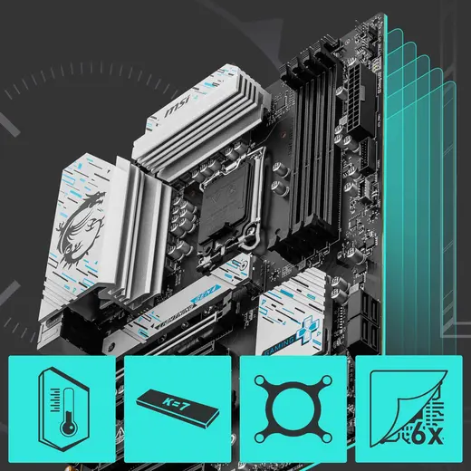 MSI B760 GAMING PLUS DDR4 WIFI-6E HDMI DP PCIE 4.0 1700p ATX görseli 6