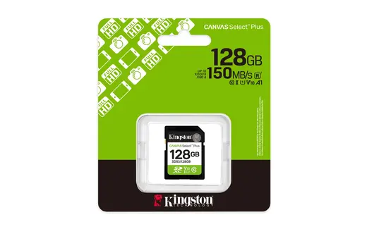 Kingston SDS3-128GB 128GB SDXC Canvas Select Plus Gen3 150MB-s C10 UHS-I U1 V10 Hafıza Kartı