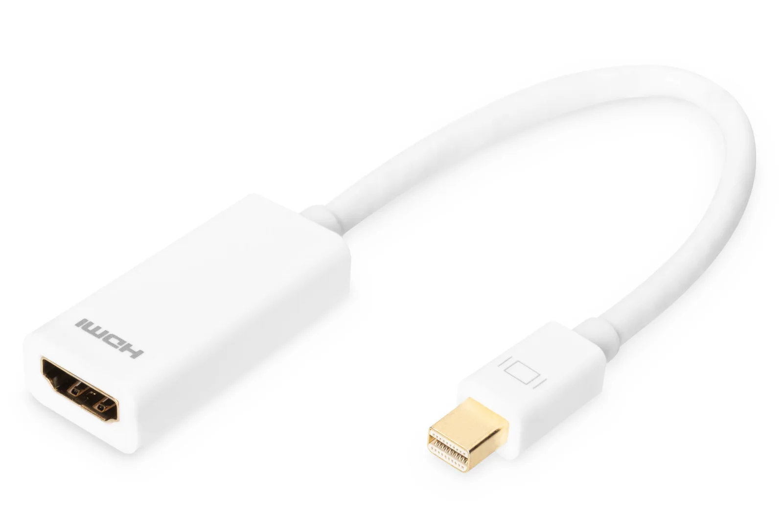 DIGITUS AK-340404-001-W DisplayPort Adapter / Converter, Type mini-DP - HDMI A M/F, 0.15m, DP 1.1a compatible, wh