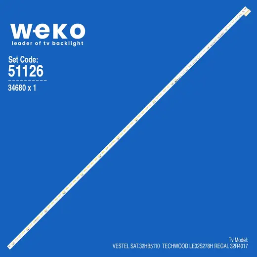 WKSET-6126 34680X1 17ELB32NER1 0532005.400300.3202 ETI 20150004 1 ADET LED BAR (64LED)