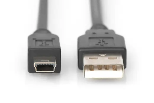 DIGITUS AK-300108-010-S USB 2.0 Bağlantı Kablosu, USB A Erkek - USB mini B (5 pin) Erkek, 1 metre, AWG 28 alternatif görünüm