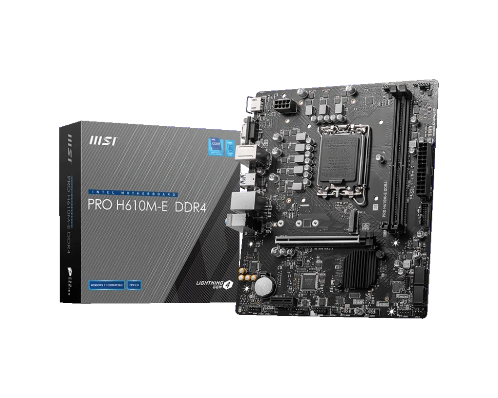 MSI PRO H610M-E DDR4 1700P DDR4 SES GLAN HDMI/VGA SATA3 USB3.2 mATX