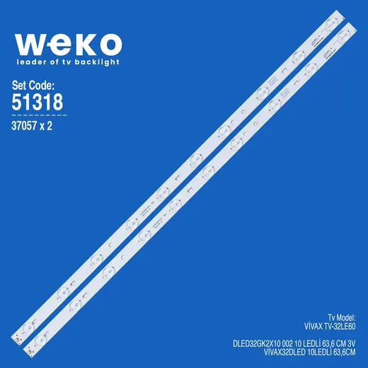 WKSET-6318 37057X2 DLED32GK2X10 002 2 ADET LED BAR