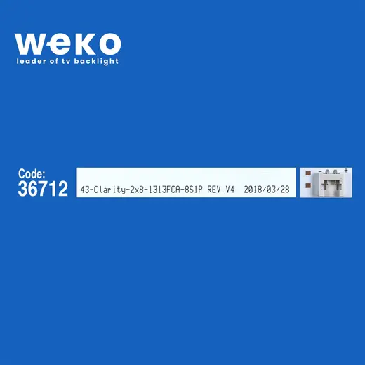 WKSET-5803 36712X2 ARCELİK_43_CLARİTY_2X8_1313FCA_8S1P REV.V4 2 ADET LED BAR alternatif görünüm