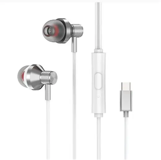 S-link SL-TPK03 TypeC Telefon Uyumlu Metal Beyaz Kulak İçi Mikrofonlu Kulaklık