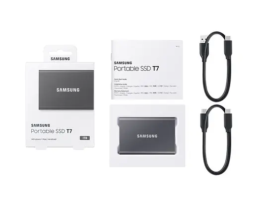 Samsung T7 1TB Usb 3.2 Gen2 Type-C Gri görseli 3