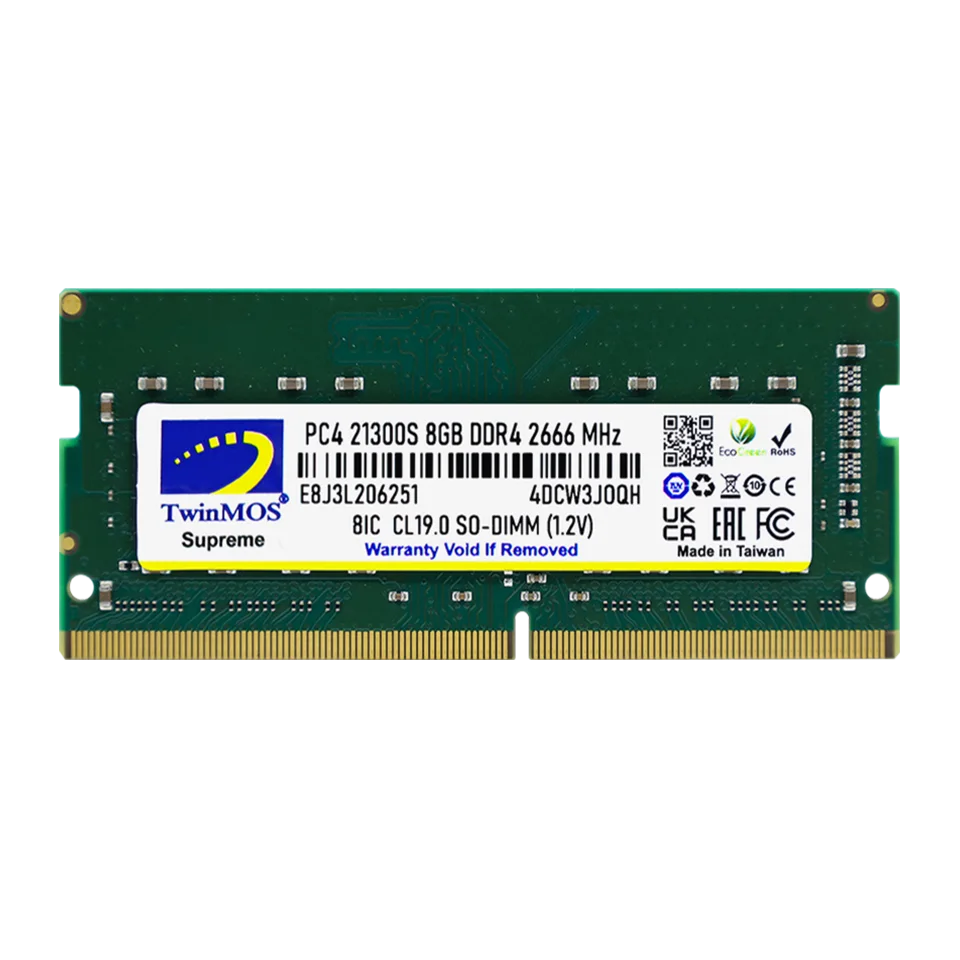 8 GB DDR4 2666MHz TWINMOS CL19 1.2V SODIMM (MDD48GB2666N)
