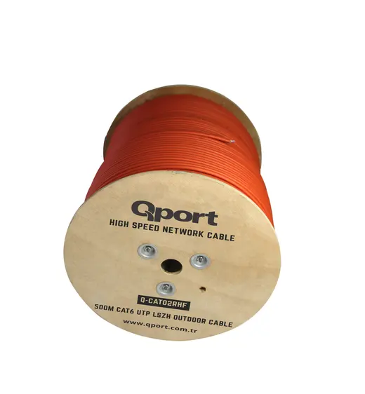 QPORT 500M CAT6 OUTDOOR LSZH TURUNCU 23AWG 0.58MM HALOGEN FREE KABLO(Q-CATO2RHF) alternatif görünüm