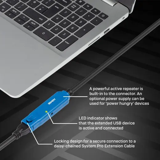 LINDY LIN-43158 8m USB 3.0 Active Extension Pro görseli 4