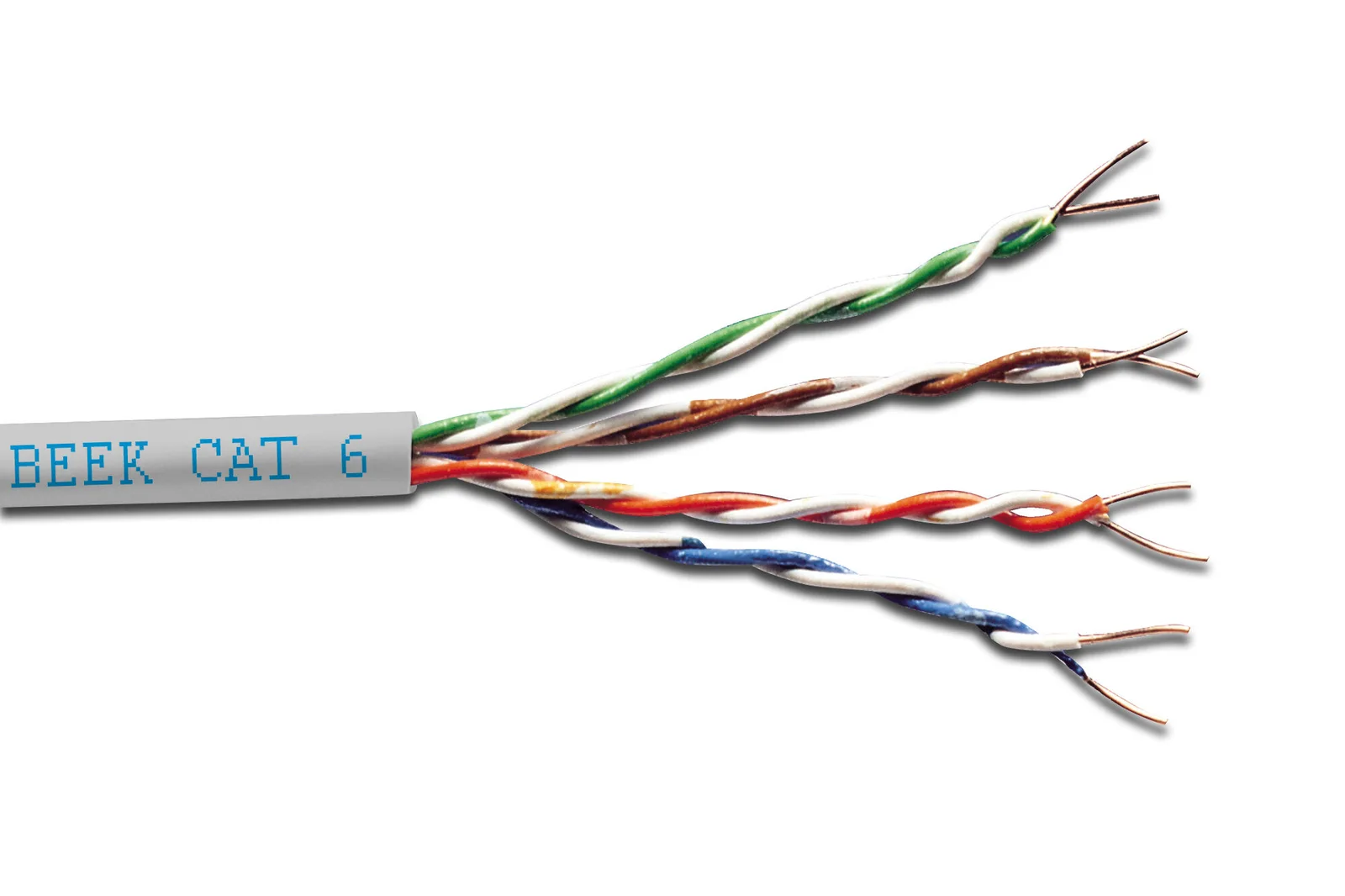 BEEK BC-500-UU6-HF Category 6 (Cat. 6) U-UTP İç Mekan Data Kablosu 4x2x23 AWG LSZH (Low Smoke Zero Halogen) Gri renk 500