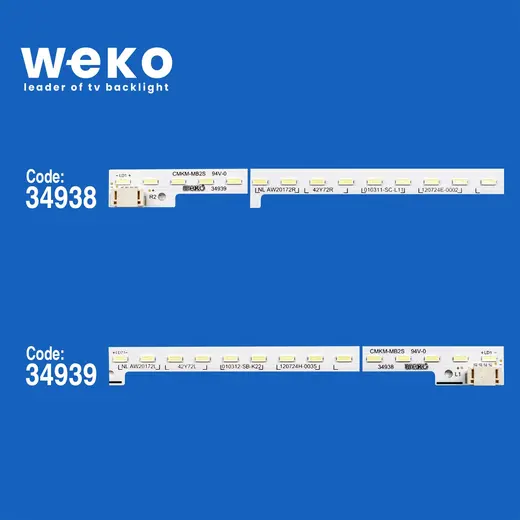 WKSET-6103 34938X1 34939X1 CMKM-MB2S - NLAW20172L/R 2 ADET LED BAR (72LED) alternatif görünüm