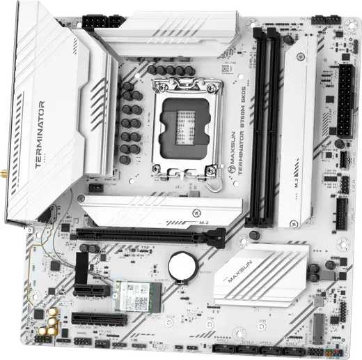 MAXUN TERMINATOR B760M GKD5 ICE DDR5 HDMI-DP PCIE 4.0 1700p mATX BEYAZ görseli 4