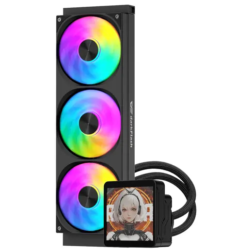 DarkFlash DV360S Max ARGB LCD 360mm Siyah Sıvı Soğutma 1851/AM5 görseli 2