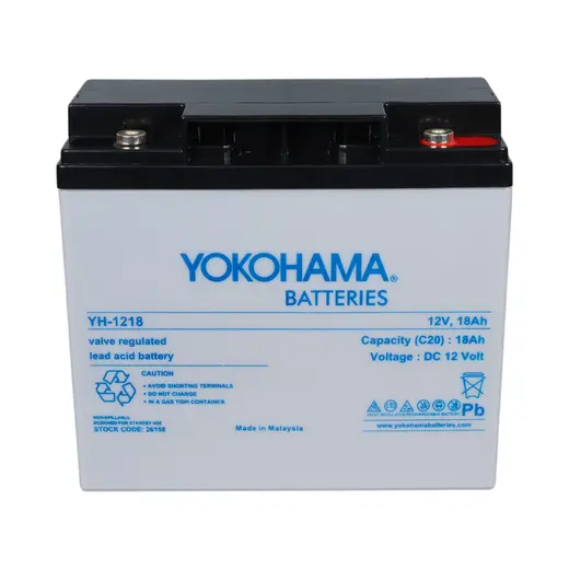 YOKOHAMA YH-1218 12 VOLT - 18 AMPER KURU AKÜ (181 X 76 X 167 MM) alternatif görünüm
