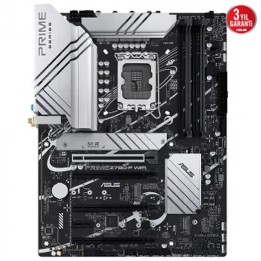 ASUS PRIME Z790-P WIFI INTEL Z790 LGA1700 DDR5 7200 DP HDMI 3X M2 USB3.2 AX WİFİ BT AURA RGB alternatif görünüm